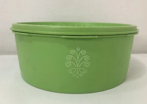 Tupperware Cookie Canister & Servalier Seal Apple Green 70's #1204-7 Vintage - Picture 1 of 6