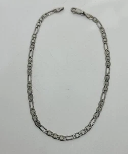 VINTAGE STERLING SILVER 925 ITALY 10" FIGARO CHAIN 3.5 mm Wide ANKLET 4.5g - Picture 1 of 6