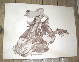 SPEAKERLAB SEATTLE STORE RARE POSTER Vtg Print Ad/Poster Art 17 X 24 DOG/GUITAR - Foto 1 di 2