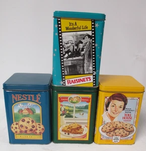 3 Vtg LIMITED EDITION NESTLE TOLL HOUSE COOKIE TINS ~ 6 1/4" - Picture 1 of 4