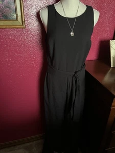 Woman’s Jumpsuit by INC International Concepts Black Walkthrough Self-Tie Sz 10 - Picture 1 of 5