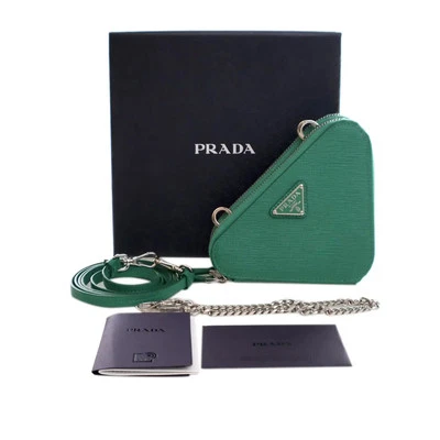 Excellent Condition Prada Mini Saffiano Lux Double Triangle Satchel Pre-Loved - Image 1 of 4