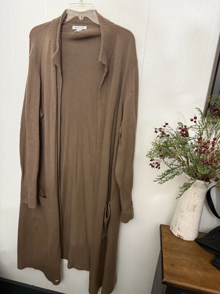 Suéter Plumero Athleta XL Lana Cachemira Bolsillos Usado en Excelente Condición Foto 1 de 4