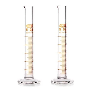 2Pcs 5ml Glass Measuring Graduated Cylinder w/Spout Mouth Lab Glassware - Picture 1 of 4