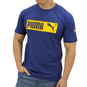 Puma Camiseta Hombre Essentials Logo Casual Manga Corta Algodón Sólido Slim Navy - Imagen 1 de 2