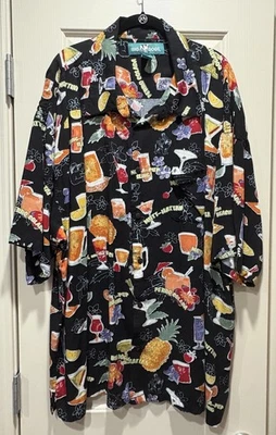 Camisa Hawaiana Big Dogs Para Hombre 4X 100% Rayón Abotonada Cócteles Estampado Completo Foto 1 de 4