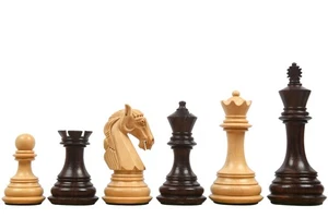 New Columbian Staunton Chess Pieces Rosewood & Boxwood 3.8" King - Picture 1 of 9