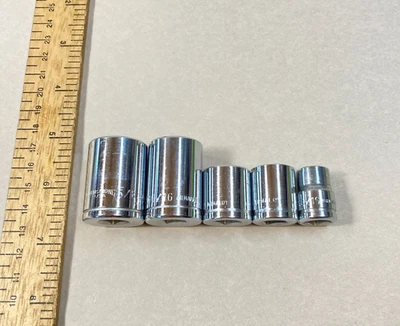 Armstrong Socket Set 5 Pc 3/8" Drive SAE 8 Point Double Box Chrome USA - Image 1 of 4
