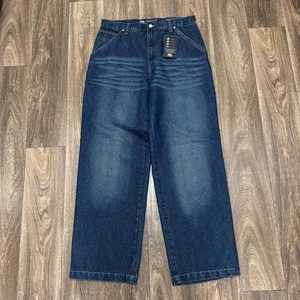 VTG OTB One Tough Brand Jeans Men's 34x32 Blue Carpenter Baggy Skater JNCO-Style - Picture 1 of 12
