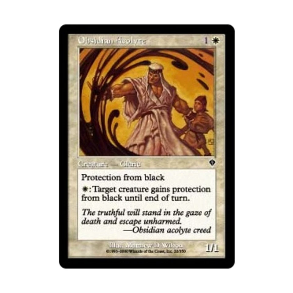 WOTC MtG Invasion Obsidian Acolyte (C) (Foil) EX - Image 1 of 1