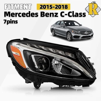 For Mercedes Benz C-Class C300 W205 2015-2018 LED Headlight Passenger Side RH - Imagem 1 de 4