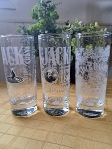 Jack Daniel’s Old No.7 Tall Skinny Highball Glasses Set Of 3 - Picture 1 of 6