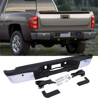 NEW Chrome Rear Bumper For 2011-2014 Chevy Silverado 2500 HD With Sensor Holes Foto 1 de 4