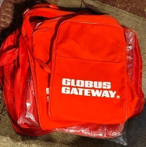 Lotto 8 pezzi vintage globo rosso gateway compagnia aerea viaggio volo borsa aereo - Foto 1 di 6