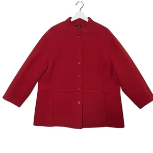 Eileen Fisher Wolle Kaschmir Jacke Mantel Damen Größe 2X rot Knöpfe Taschen - Bild 1 von 10