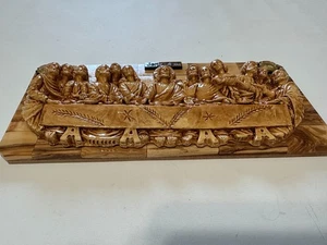 Última Cena Obra Maestra Madera de Olivo Tallada en Jerusalén solo una - Imagen 1 de 6