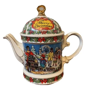 Vintage Sadler Christmas Holiday Teekanne - A Merry Christmas - sehr guter Zustand - Bild 1 von 11