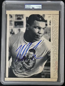 Mike Tyson Signed 1987 Type 3 Photograph PSA/DNA Working Out For Fight w Pinklon - Picture 1 of 2