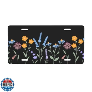 Wild Flower License Plate for Cars, 6x12 Inch Aluminum Metal Decorative Licen - Picture 1 of 3