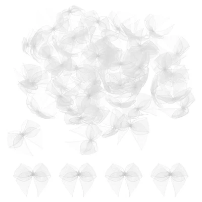 50 шт. мини шифоновая лента бант 1 дюйм мини ткань атласное рукоделие сделай сам белый - Изображение 1 из 4
