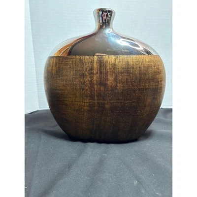 Decorative Vase Silver and Gold Elegant Round Home Decor Accent Piece - Image 1 of 4