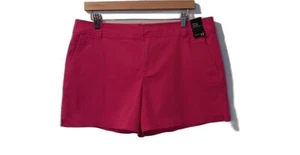 New York & Co Damen rosa vorne flach Twill Stretch Shorts, 12 neu - Bild 1 von 6
