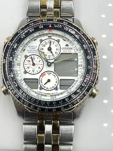 Citizen Navihawk World Time Chronograph C300-Q00206 Quartz for Repair or Parts - Bild 1 von 8