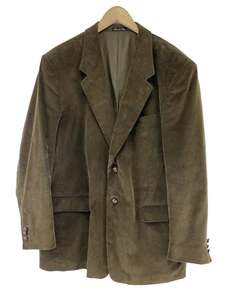 Monsieur Adolfo Brown Corduroy Suit Jacket Two Button Flap Pockets Collared XL - Picture 1 of 13