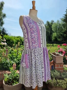 NAF NAF VINTAGE DRESS ROBE IMPRIMÉE STYLE PROVENÇAL FLEURI 80S - Imagen 1 de 14