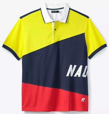 CAMISA POLO PARA HOMBRE NAUTICA QUE ABSORBE LA HUMEDAD BLOQUES DE COLORES FIRMA GRANDE Y ALTA 2XL Foto 1 de 4