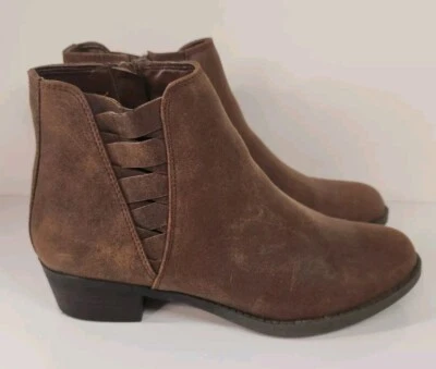 Carlos Santana Bert Women Ankle Boots US 7M Brown Fabric Suede Western Neutral - Image 1 of 4