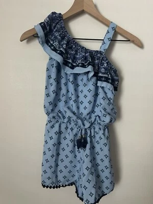 Lot Of 2 Girls Summer Sleeveless Rompers Size Medium  - Image 1 of 4