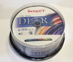 50 x Intact 8.5GB DVD+R DL 8X - Full Hub Photo Glossy Printable DUAL LAYER FAST - Picture 1 of 5