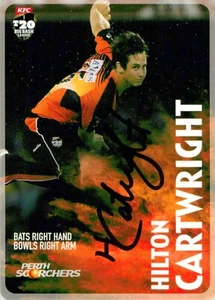 ✺Signed✺ 2014 2015 PERTH SCORCHERS BBL Cricket Card HILTON CARTWRIGHT - Bild 1 von 2