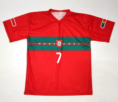 Camiseta de futebol masculina vintage Portugal feita na Itália futebol Ronaldo tamanho 7 GG - Imagem 1 de 4