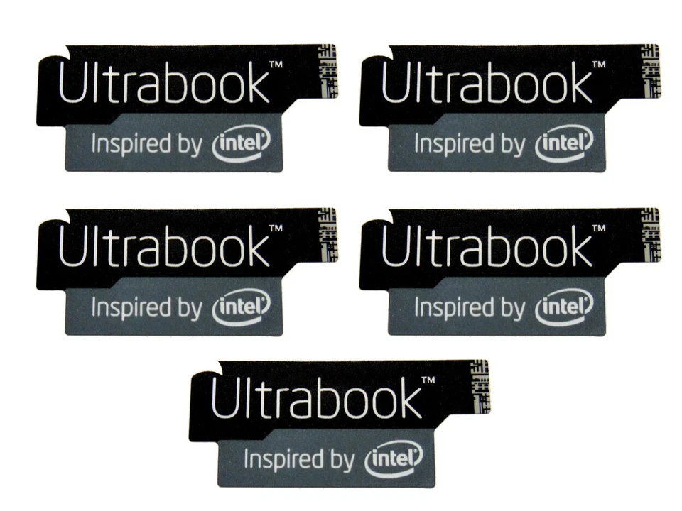 Lot of 5 Ultrabook Inspired By Intel Black Edition Sticker 13 x 30mm Badge Logo - Image 1 of 1