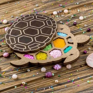 Organizzatore di perline in compensato più celle organizer di stoccaggio per aghi - Foto 1 di 4