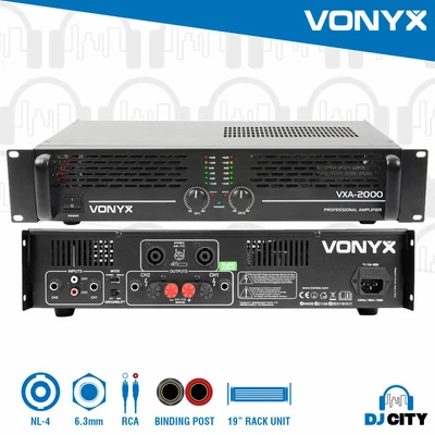 Vonyx VXA-2000 Power Amplifier PA DJ Stage Amp 2x 1000W into 4 Ohms - NEW - image 1 of 4