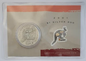 Australien 2001 Känguru Nugget 1 oz Silber st Blister OVP 0.999 Münze - Bild 1 von 3