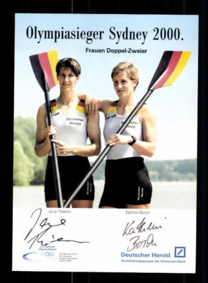 Jana Thieme und Kathrin Boron Autogrammkarte Original Signiert Rudern + A 176637 - Bild 1 von 2