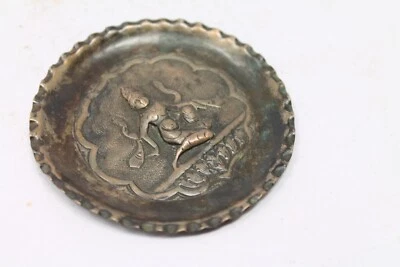 Antigua figura original de latón de la diosa Laxmi tallada placa decorativa NH6950 Foto 1 de 4