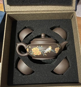 Chinesische Zisha Purpurroter- Sand Teekännchen set - Bild 1 von 5