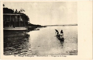 PC FRENCH CONGO BRAZZAVILLE PIROGUE SUR LE CONGO (a49998) - Bild 1 von 2