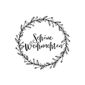 Holz Stempel Schöne Weihnachten - Kranz 6x6cm scrapbooking stempeln Karten  - Bild 1 von 5