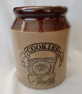 VTG PEARSONS BROWN CROCK COOKIE JAR MADE IN ENGLAND - Picture 1 of 5