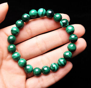 9.3mm Genuine Natural Green Malachite Gemstone Beads Bracelet AAAA