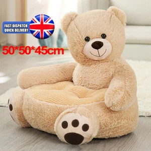 Child Kids Plush Sofa Seat Soft Chair Toddlers Armchair Cushion Brown Bear Gifts - Picture 1 of 8