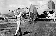 WW2 Picture Photo 1943 B-24D Liberator in Makin Island after battle damage 2207