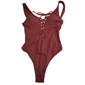 Xhiliration Womens Tie Front Open Back One Piece Swimsuit Size S Purple NWT - Bild 1 von 5