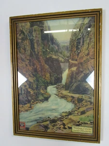 ANTIGUO Ruta Burlington Ferrocarril Shoshone Canyon estampado Yellowstone Parkvtg Antiguo - Imagen 1 de 10